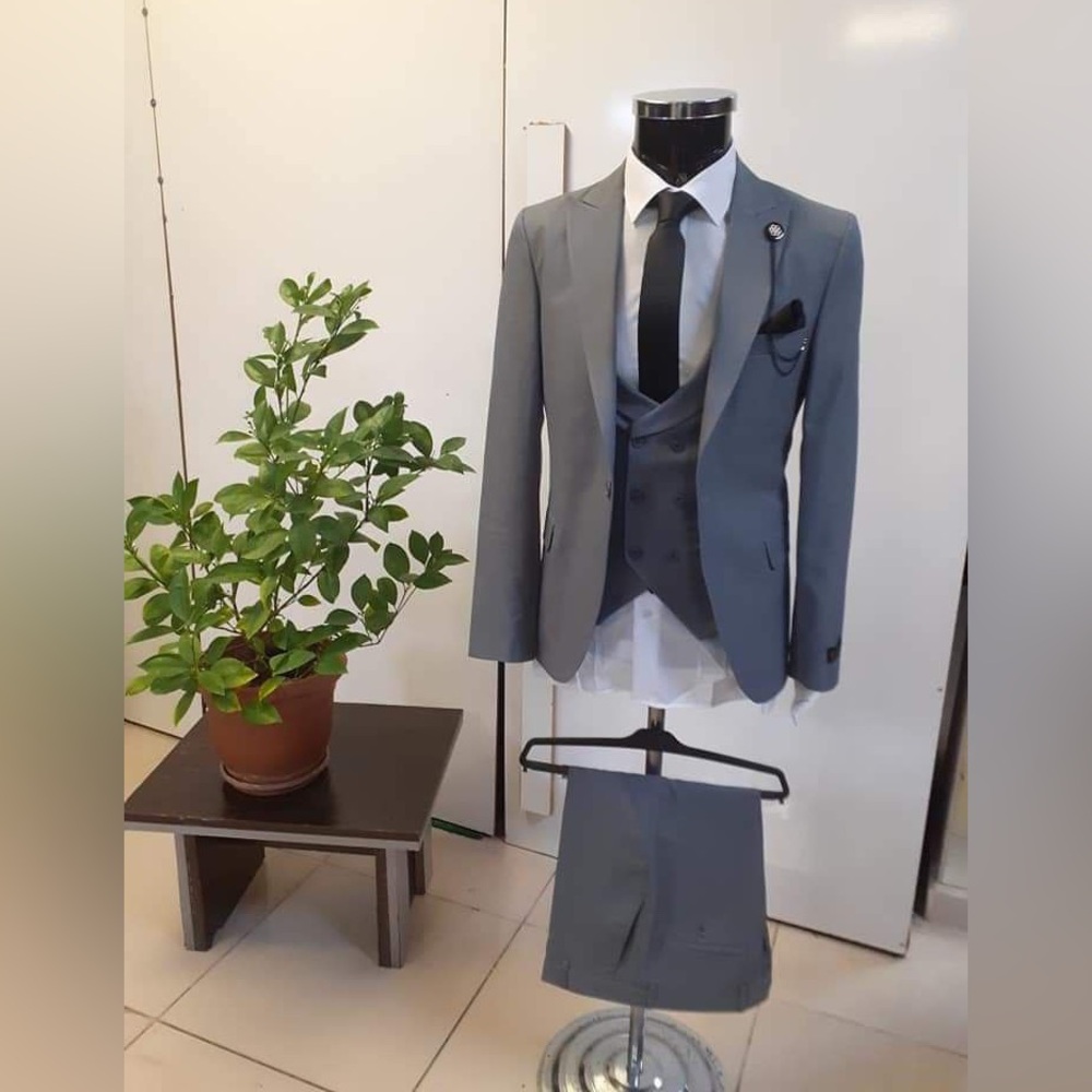 Men's Gray Suit with Vest